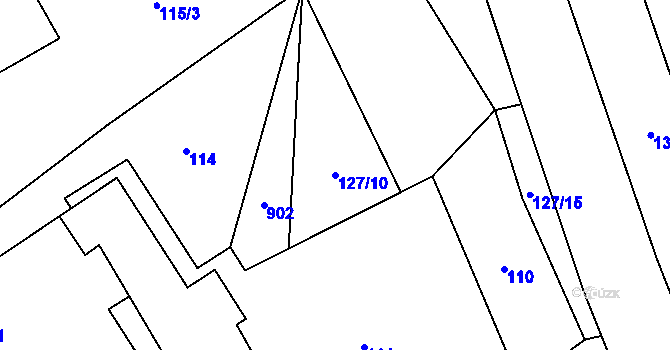 Parcela st. 127/10 v KÚ Račice nad Trotinou, Katastrální mapa