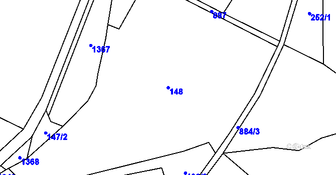 Parcela st. 148 v KÚ Račice nad Trotinou, Katastrální mapa