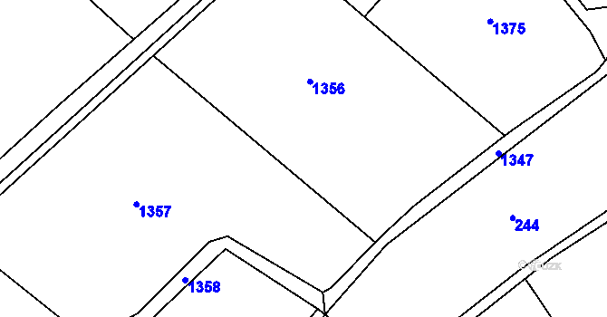 Parcela st. 187 v KÚ Račice nad Trotinou, Katastrální mapa