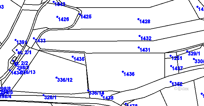 Parcela st. 336/1 v KÚ Račice nad Trotinou, Katastrální mapa