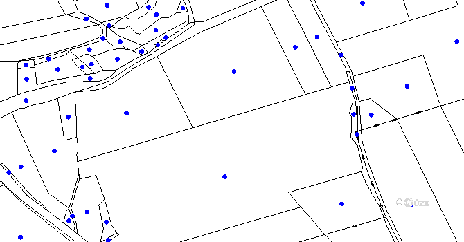 Parcela st. 393/1 v KÚ Račice nad Trotinou, Katastrální mapa