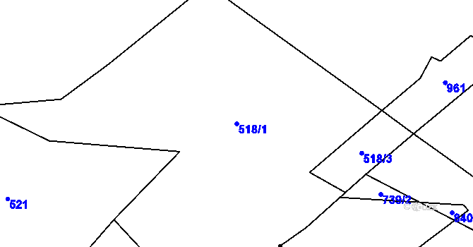 Parcela st. 518/1 v KÚ Račice nad Trotinou, Katastrální mapa