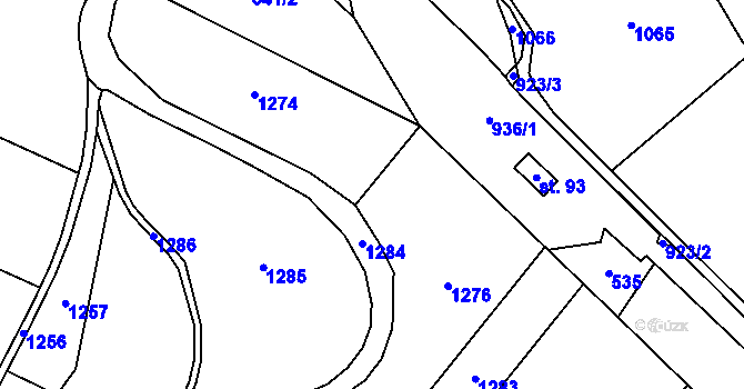 Parcela st. 541/1 v KÚ Račice nad Trotinou, Katastrální mapa