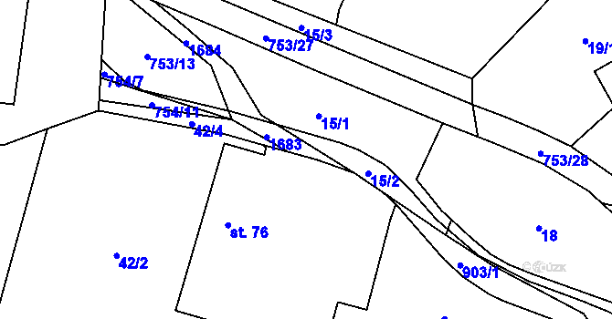 Parcela st. 903/1 v KÚ Račice nad Trotinou, Katastrální mapa