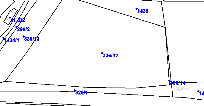 Parcela st. 336/12 v KÚ Račice nad Trotinou, Katastrální mapa