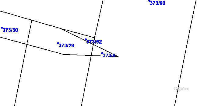 Parcela st. 373/6 v KÚ Račiněves, Katastrální mapa