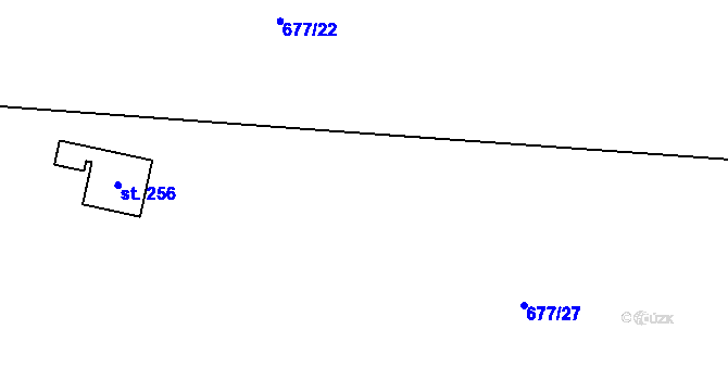 Parcela st. 677/26 v KÚ Račiněves, Katastrální mapa