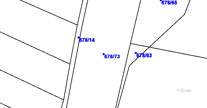 Parcela st. 678/73 v KÚ Račiněves, Katastrální mapa