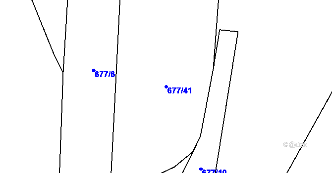 Parcela st. 677/41 v KÚ Račiněves, Katastrální mapa