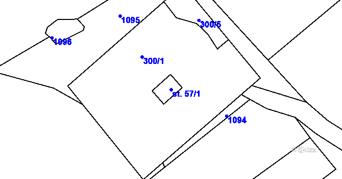 Parcela st. 57/1 v KÚ Radčice u Vodňan, Katastrální mapa
