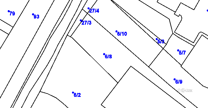 Parcela st. 6/8 v KÚ Radčice u Plzně, Katastrální mapa