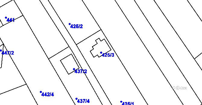 Parcela st. 425/3 v KÚ Radčice u Plzně, Katastrální mapa