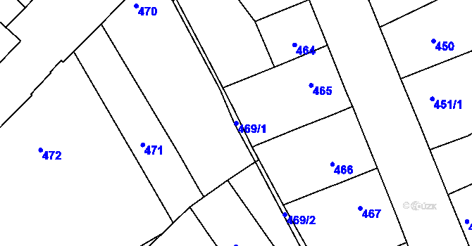 Parcela st. 469/1 v KÚ Radčice u Plzně, Katastrální mapa