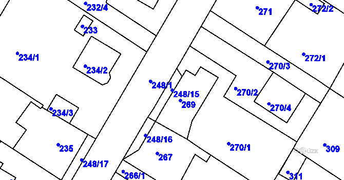 Parcela st. 248/15 v KÚ Radčice u Plzně, Katastrální mapa