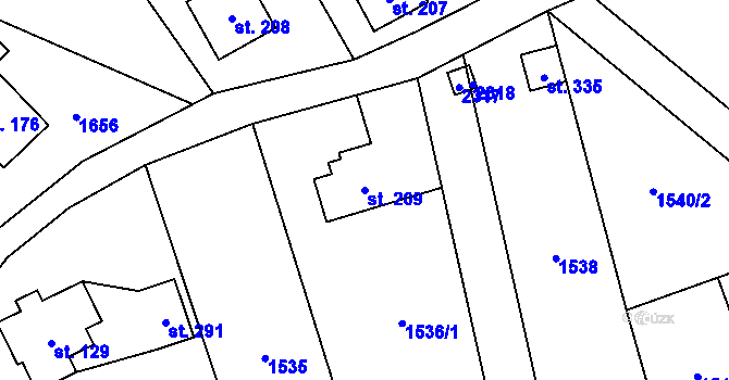 Parcela st. 209 v KÚ Radčice, Katastrální mapa