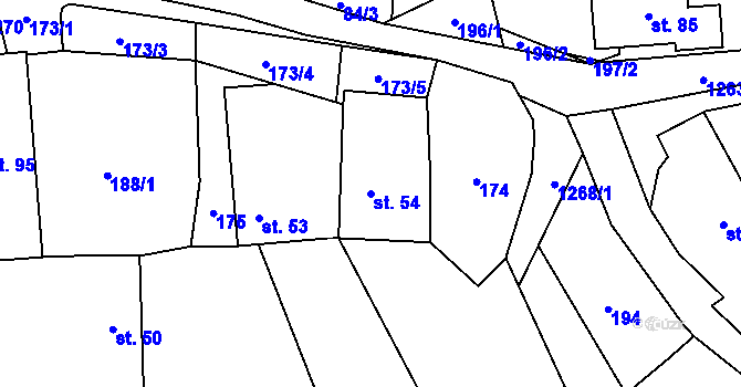 Parcela st. 54 v KÚ Radčice u Skutče, Katastrální mapa