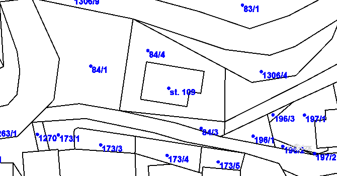 Parcela st. 109 v KÚ Radčice u Skutče, Katastrální mapa