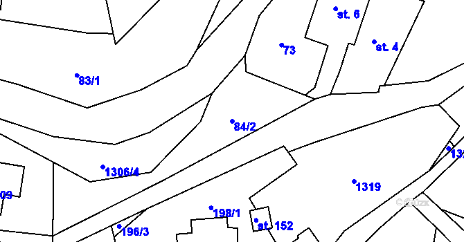 Parcela st. 84/2 v KÚ Radčice u Skutče, Katastrální mapa