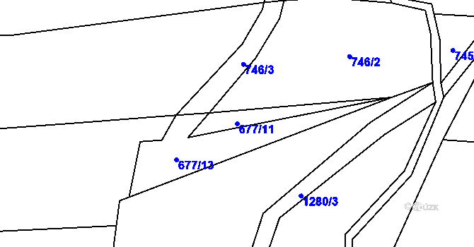 Parcela st. 677/11 v KÚ Radčice u Skutče, Katastrální mapa