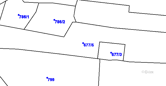 Parcela st. 677/5 v KÚ Radčice u Skutče, Katastrální mapa