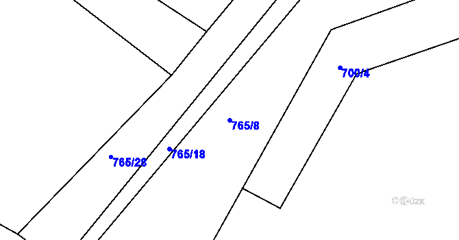 Parcela st. 765/8 v KÚ Radčice u Skutče, Katastrální mapa