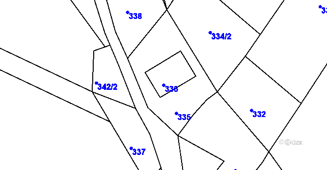 Parcela st. 336 v KÚ Radeč u Horní Police, Katastrální mapa