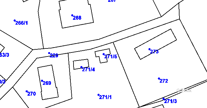 Parcela st. 271/5 v KÚ Radeč u Horní Police, Katastrální mapa