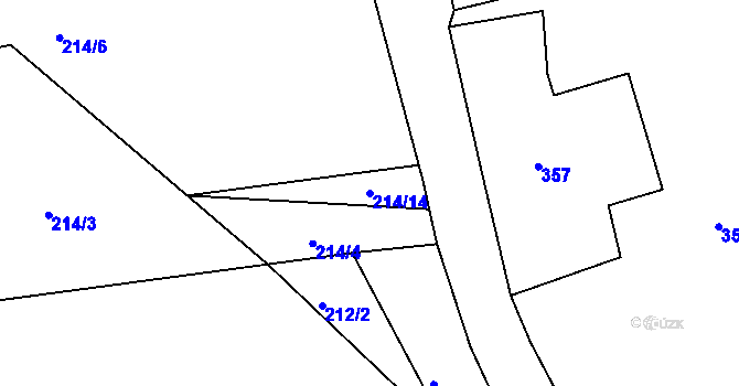 Parcela st. 214/14 v KÚ Radeč u Horní Police, Katastrální mapa