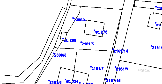 Parcela st. 2161/5 v KÚ Radeč, Katastrální mapa