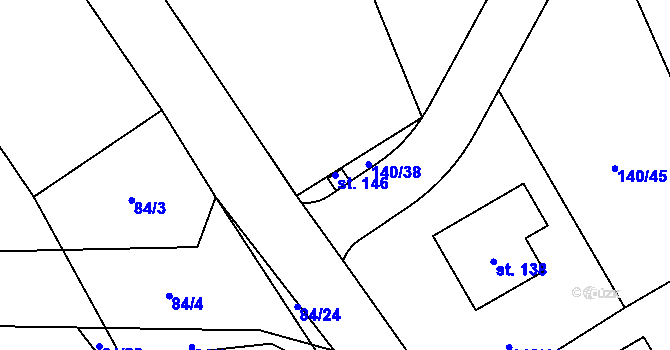 Parcela st. 146 v KÚ Olešky, Katastrální mapa