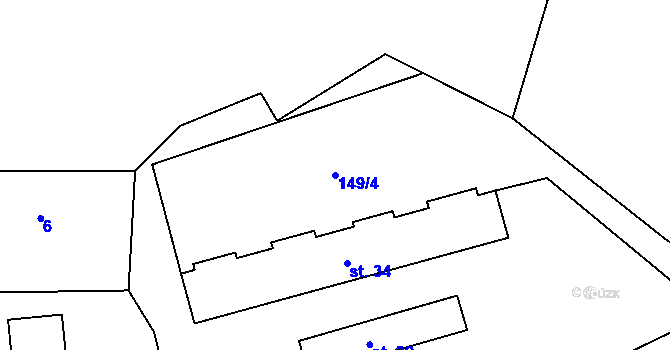 Parcela st. 149/4 v KÚ Olešky, Katastrální mapa