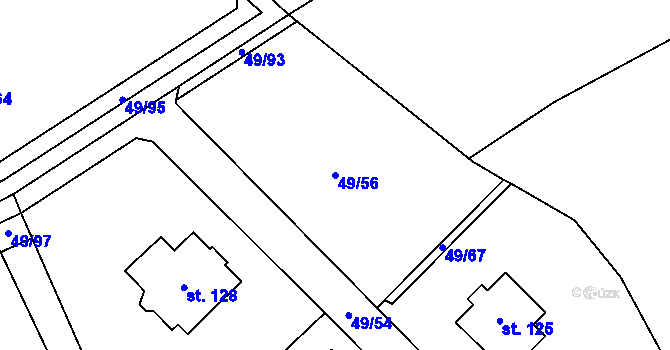 Parcela st. 49/56 v KÚ Olešky, Katastrální mapa
