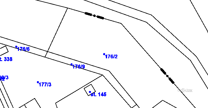 Parcela st. 176/2 v KÚ Radějovice, Katastrální mapa