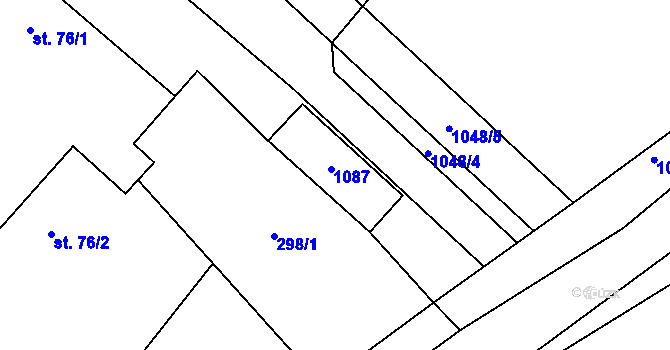 Parcela st. 157 v KÚ Radenín, Katastrální mapa