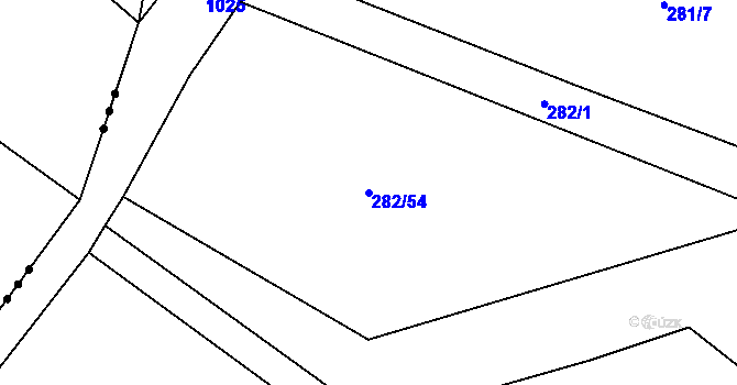 Parcela st. 282/54 v KÚ Radenín, Katastrální mapa
