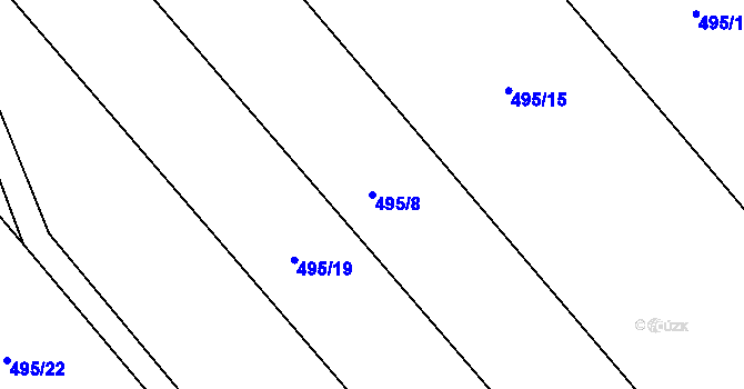 Parcela st. 495/8 v KÚ Radenín, Katastrální mapa
