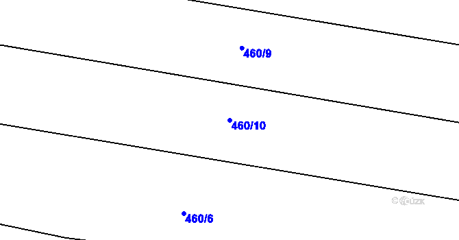 Parcela st. 460/10 v KÚ Radenín, Katastrální mapa