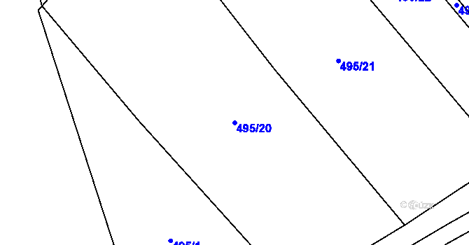 Parcela st. 495/20 v KÚ Radenín, Katastrální mapa