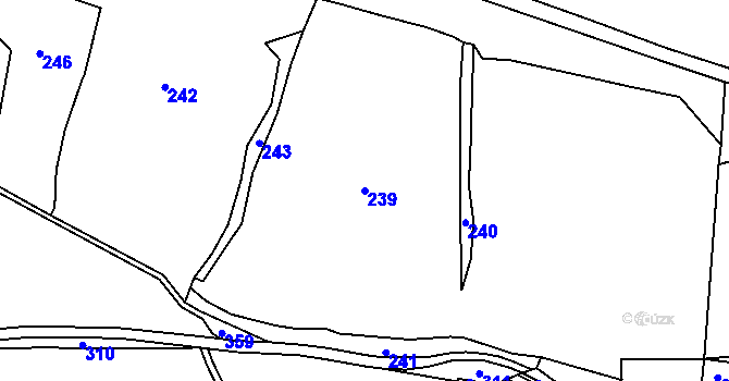 Parcela st. 239 v KÚ Radešín, Katastrální mapa