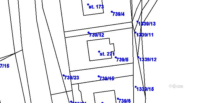 Parcela st. 271 v KÚ Radešínská Svratka, Katastrální mapa