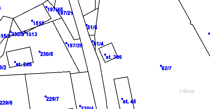 Parcela st. 306 v KÚ Radešínská Svratka, Katastrální mapa