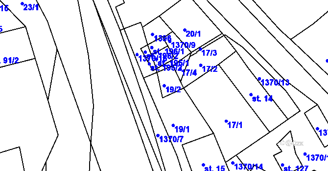 Parcela st. 19/2 v KÚ Radešínská Svratka, Katastrální mapa