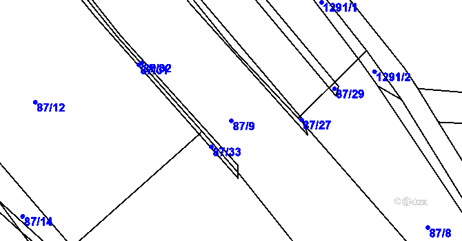 Parcela st. 87/9 v KÚ Radešínská Svratka, Katastrální mapa