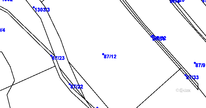 Parcela st. 87/12 v KÚ Radešínská Svratka, Katastrální mapa