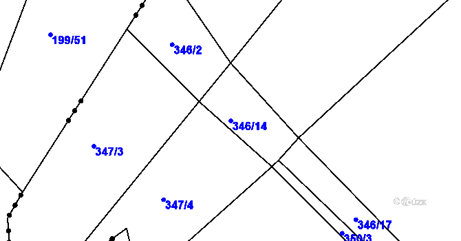 Parcela st. 346/14 v KÚ Radešínská Svratka, Katastrální mapa