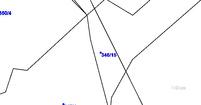 Parcela st. 346/15 v KÚ Radešínská Svratka, Katastrální mapa