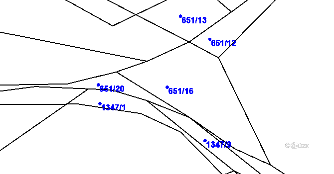Parcela st. 651/16 v KÚ Radešínská Svratka, Katastrální mapa