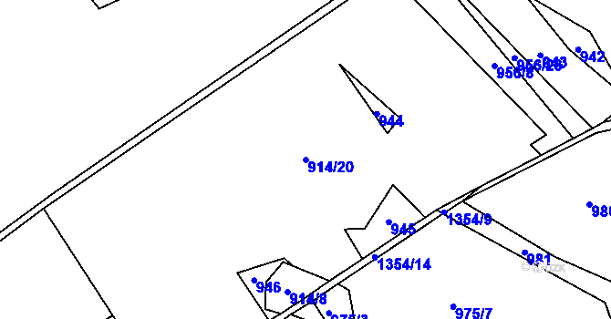 Parcela st. 914/20 v KÚ Radešínská Svratka, Katastrální mapa