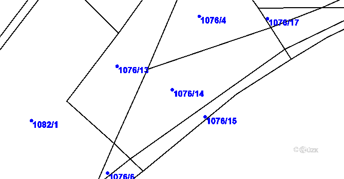 Parcela st. 1076/14 v KÚ Radešínská Svratka, Katastrální mapa