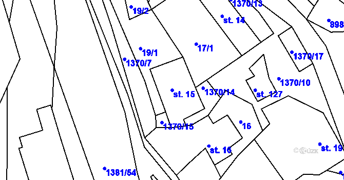 Parcela st. 15 v KÚ Radešínská Svratka, Katastrální mapa